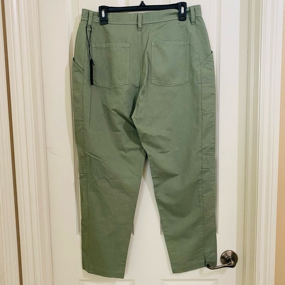 J Brand New Size 31 Athena High Rise Surplus Cotton Linen Pants Veiled Green - Picture 6 of 9